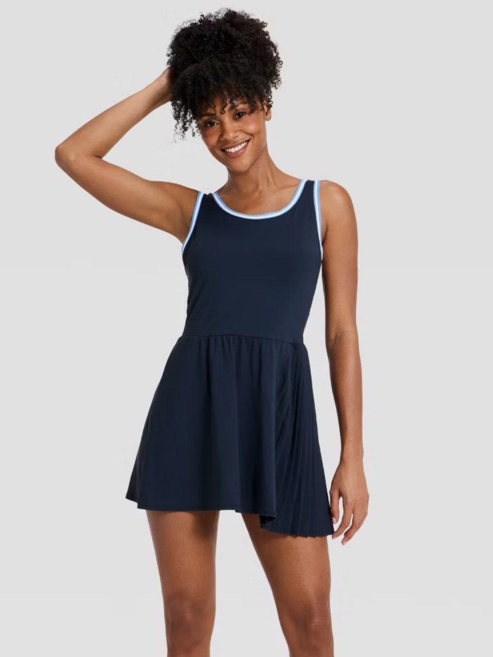 NWT Target Navy Athletic Dress with Light Blue Contrast Trim